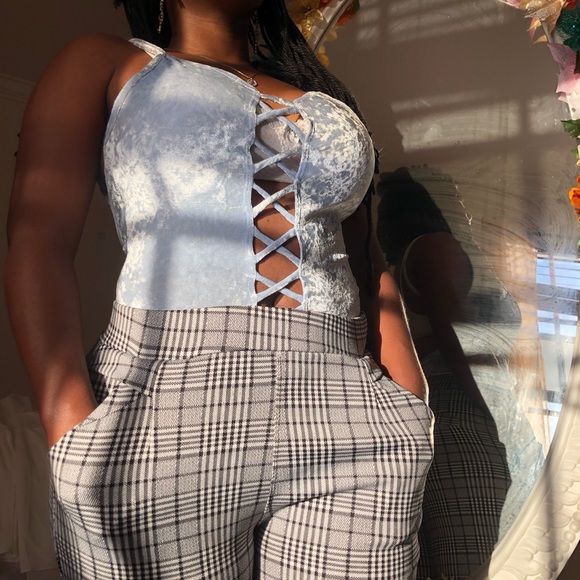 💋 Super Sexy Baby Blue Suede Body Suit (Charolette Russe) - Picture 6 of 15